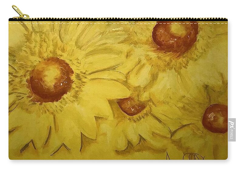  Carry-all Pouch featuring the painting Yellow by Angie ONeal
