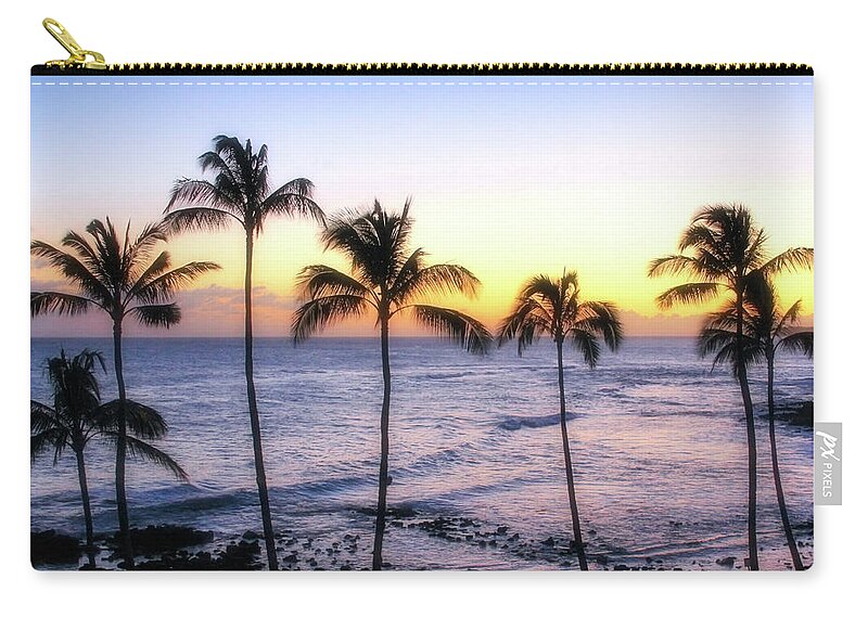 Hawaii Zip Pouch featuring the photograph Poipu Palms by Robert Carter