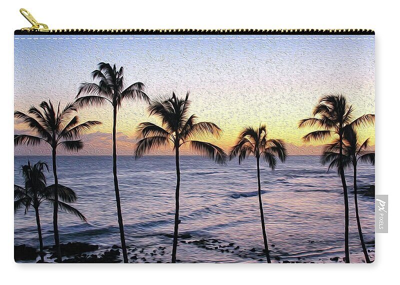 Hawaii Zip Pouch featuring the photograph Poipu Palms Painting by Robert Carter