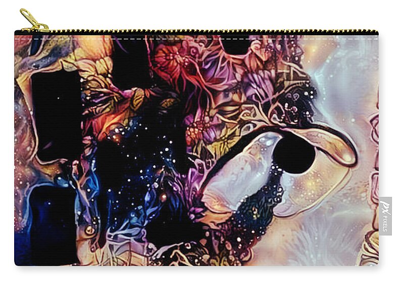 Contemporary Art Zip Pouch featuring the digital art 10 by Jeremiah Ray