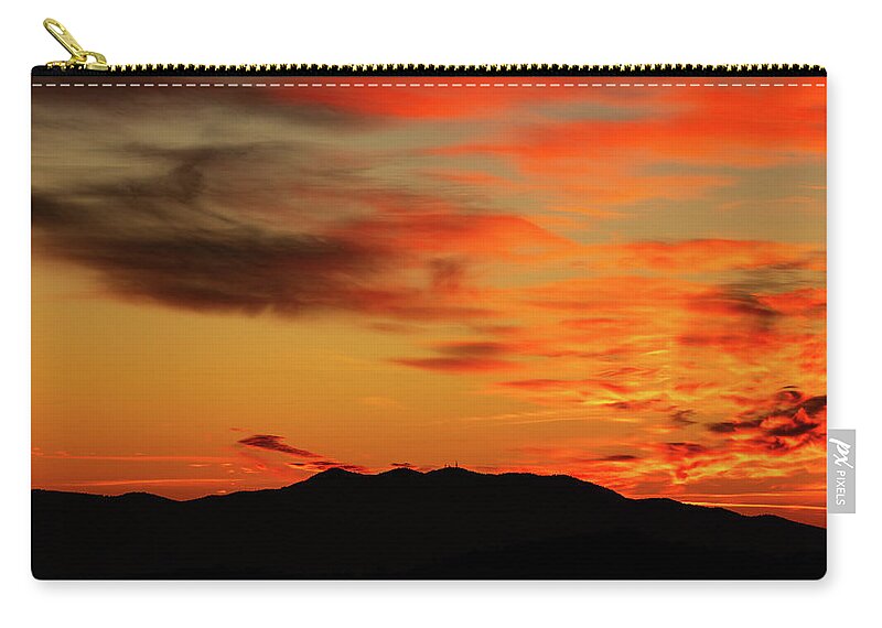 Mountains Zip Pouch featuring the photograph Mountain sunset #10 by Ian Middleton