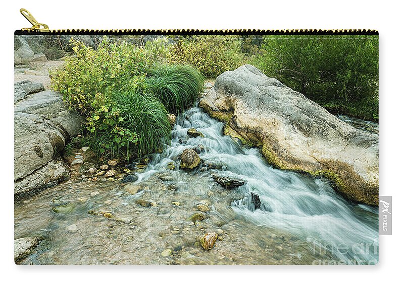 Johnson City Zip Pouch featuring the photograph Pedernales Falls #10 by Raul Rodriguez