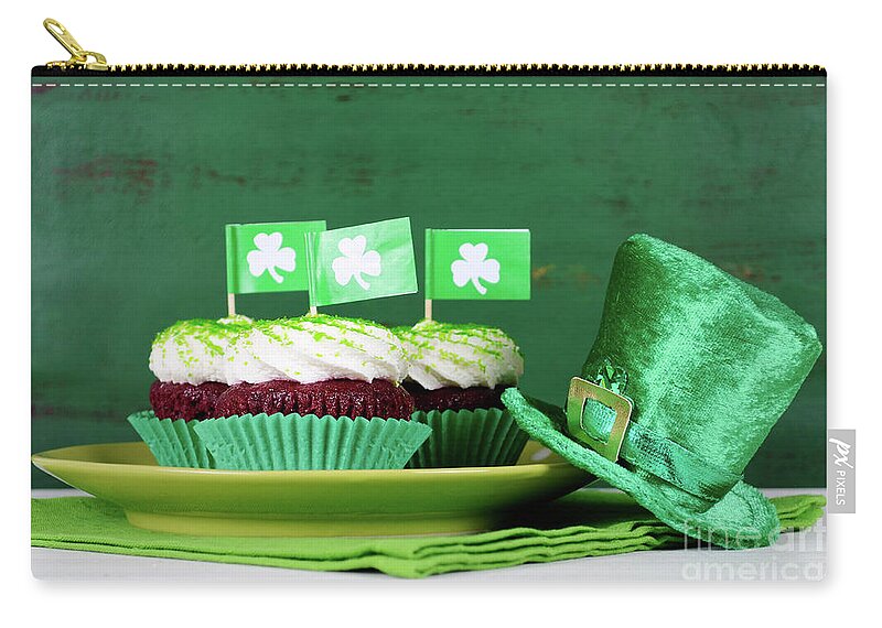 St Patricks Day Zip Pouch featuring the photograph St Patricks Day Still Life #10 by Milleflore Images