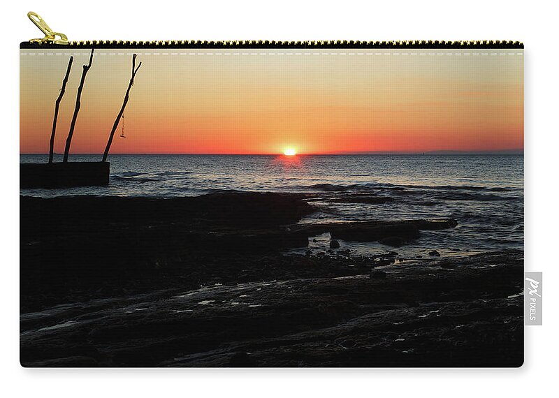 Bašanija Zip Pouch featuring the photograph Sunset at basanija #10 by Ian Middleton