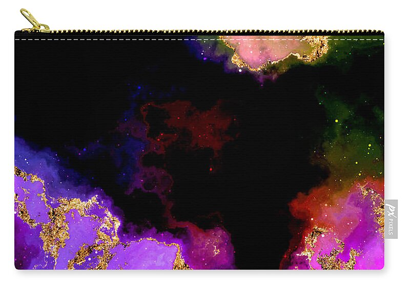 Holyrockarts Carry-all Pouch featuring the mixed media 100 Starry Nebulas in Space Abstract Digital Painting 022 by Holy Rock Design