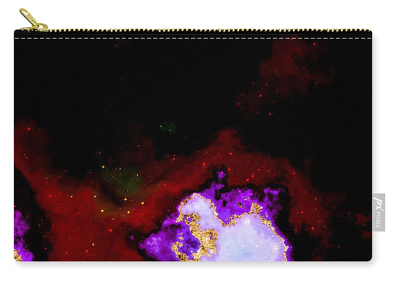Holyrockarts Zip Pouch featuring the mixed media 100 Starry Nebulas in Space Abstract Digital Painting 063 by Holy Rock Design