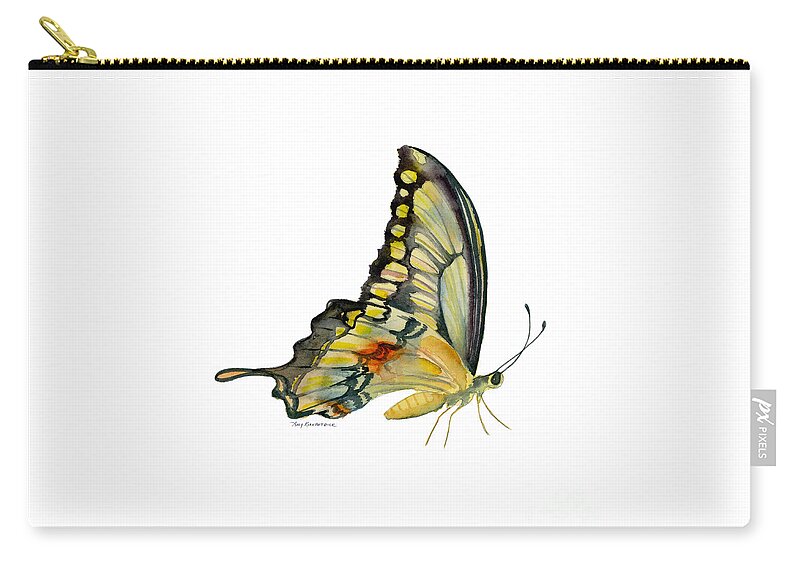 Swallowtail Butterfly Zip Pouch featuring the painting 104 Perched Swallowtail Butterfly by Amy Kirkpatrick
