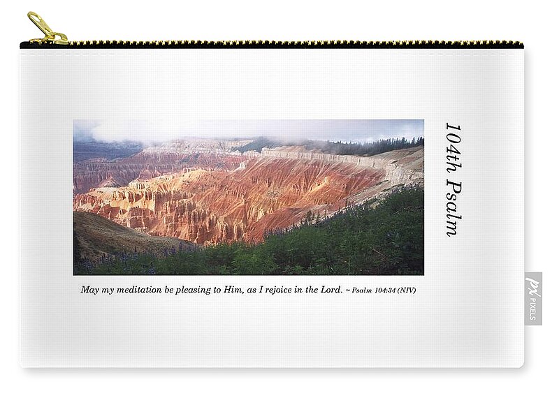 Richard E. Porter Zip Pouch featuring the photograph 104th Psalm-Cedar Breaks with Flowers by Richard Porter
