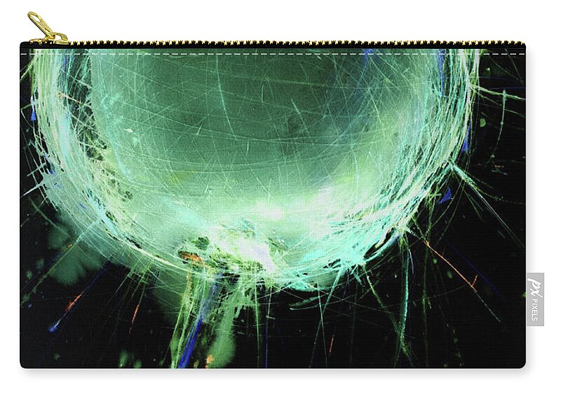  Zip Pouch featuring the painting 'Web Xoven'-inversion-1 by Petra Rau