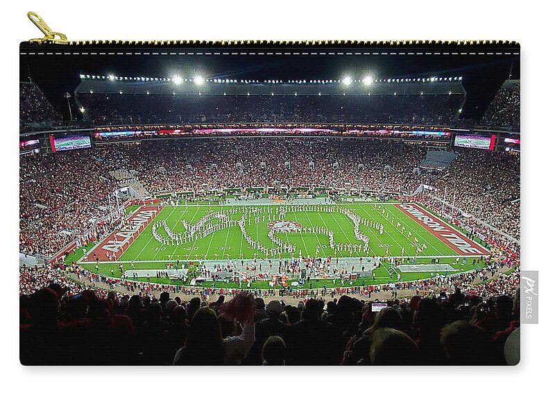 Gameday Carry-all Pouch featuring the photograph Night Panorama Bryant-Denny Stadium by Kenny Glover