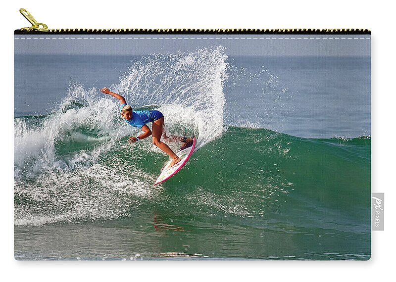 Surfers Zip Pouch featuring the photograph Sage Erickson #11 by Waterdancer