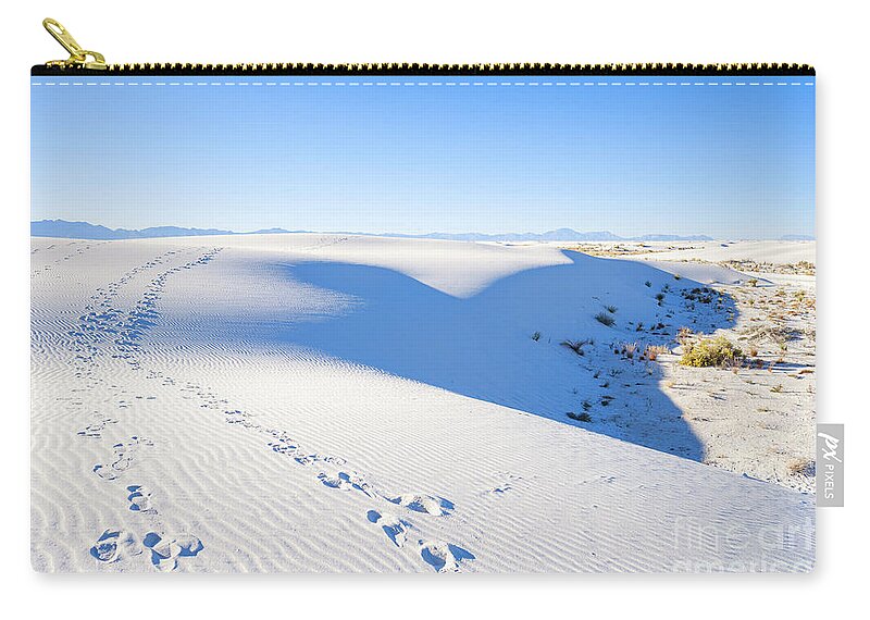 Chihuahuan Desert Zip Pouch featuring the photograph White Sands Gypsum Dunes #11 by Raul Rodriguez