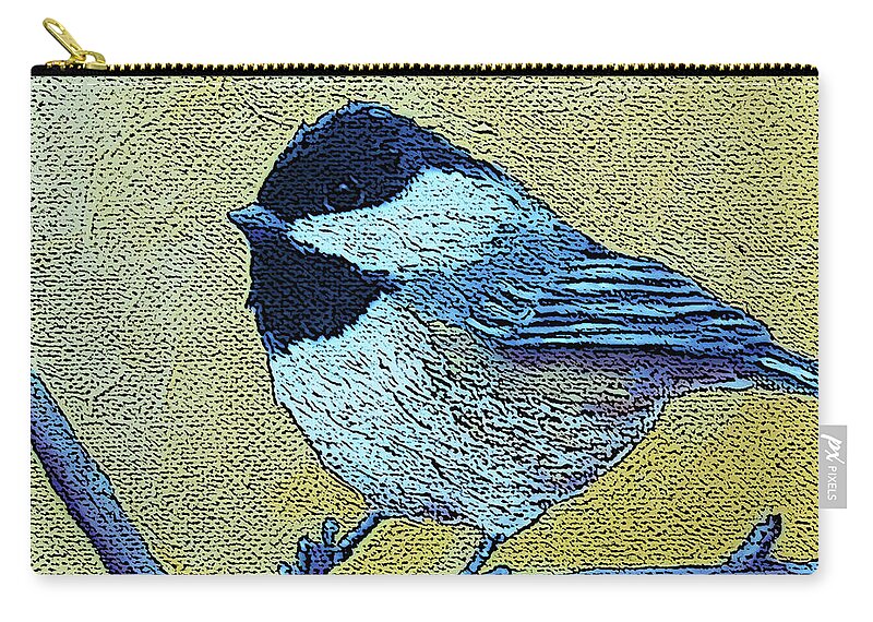 Bird Zip Pouch featuring the painting 12 2a Chickadee by Victoria Page