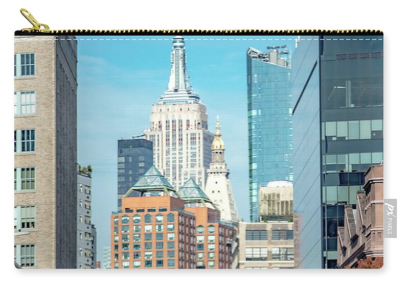 Nyc Zip Pouch featuring the photograph Looking At Skyline Of Manhattan New York City #12 by Alex Grichenko