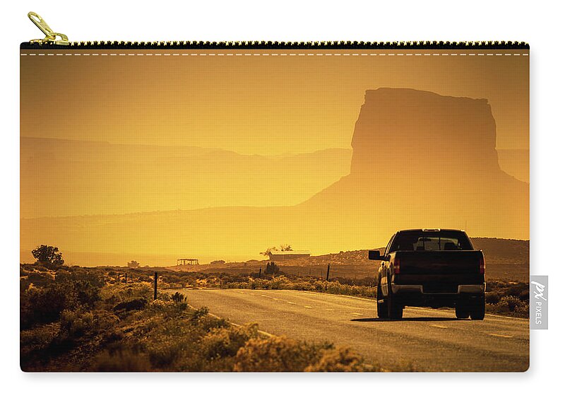 163 Zip Pouch featuring the photograph Monument Valley Highway #8 by Alan Copson