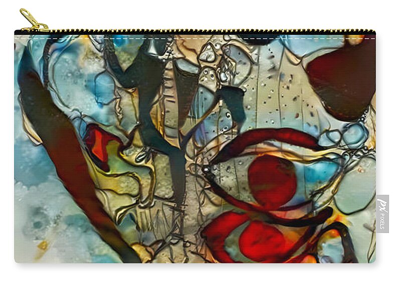 Contemporary Art Zip Pouch featuring the digital art 127 by Jeremiah Ray