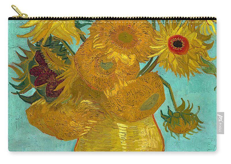 Sunflowers Zip Pouch featuring the painting Sunflowers by Vincent Van Gogh