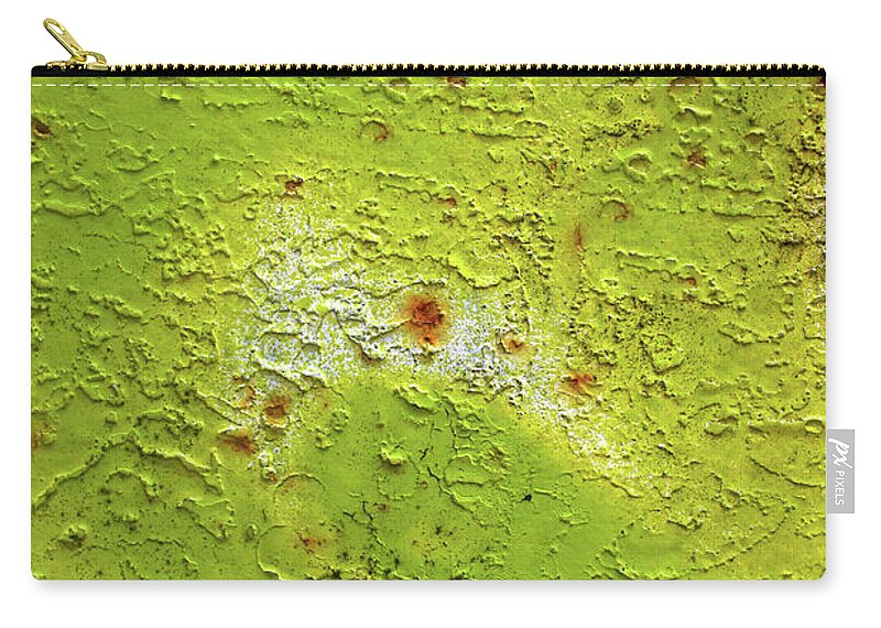 Abstract Zip Pouch featuring the photograph Weathered netal surface #13 by Tom Gowanlock