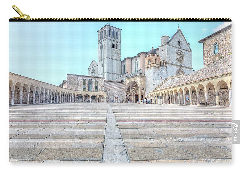 Basilica Zip Pouch featuring the photograph Assisi - Italy #14 by Joana Kruse