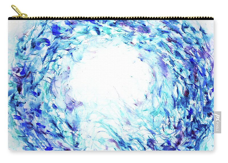  Zip Pouch featuring the painting 'Blues out of the new Box' by Petra Rau
