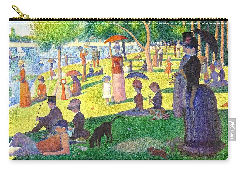 Georges Seurat Zip Pouch featuring the painting A Sunday On La Grande Jatte #4 by Georges Seurat