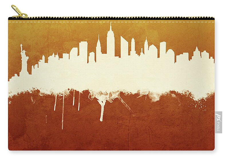 New York Zip Pouch featuring the digital art New York City Skyline #18 by Michael Tompsett
