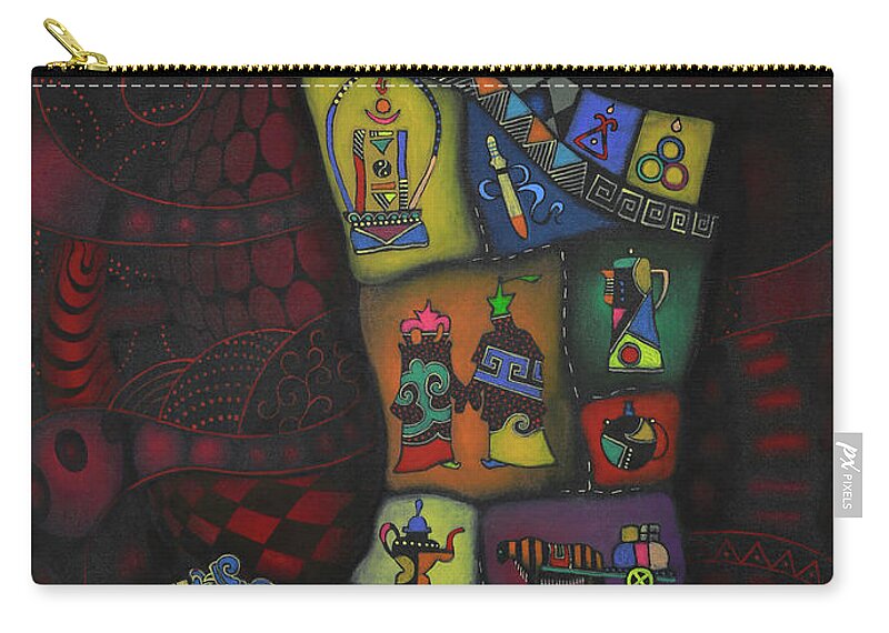 Oil On Canvas Carry-all Pouch featuring the painting Nuudel part3 by Oilan Janatkhaan