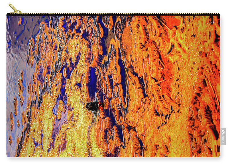 Orange Zip Pouch featuring the photograph Abstract Yellowstone Photography 20180518-86 by Rowan Lyford