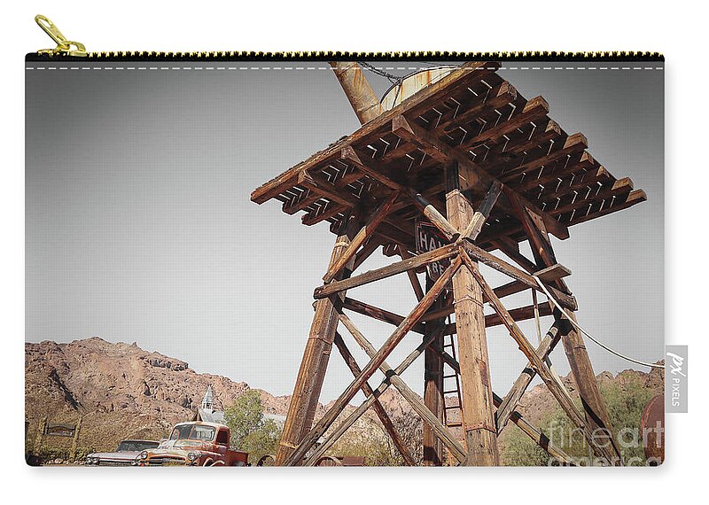 1800 Zip Pouch featuring the photograph 1880's Water tower by Darrell Foster