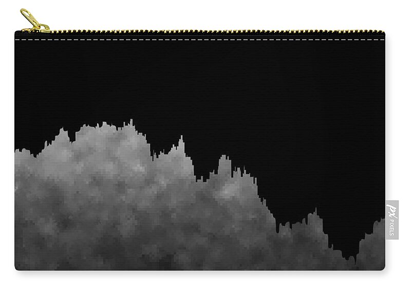 18x9 Gray Black Image Upside Down Rithmart Zip Pouch featuring the digital art 18x9.271-#rithmart by Gareth Lewis
