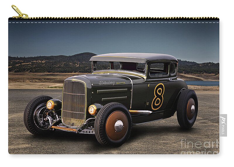 1930.31 Ford Coupe Zip Pouch featuring the photograph 1930-31 Ford 'Stromberg Equipped' Coupe by Dave Koontz