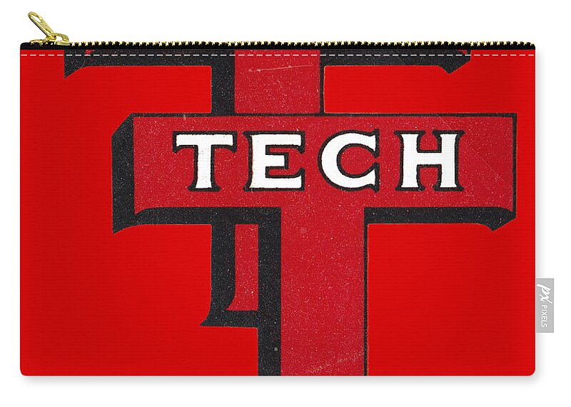 Texas Tech Zip Pouch featuring the mixed media 1948 Texas Tech by Row One Brand