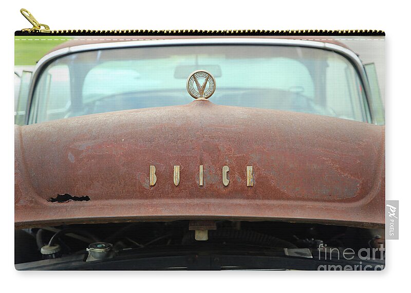 1955 Zip Pouch featuring the photograph 1955 Buick Roadmaster 8842 by Jack Schultz