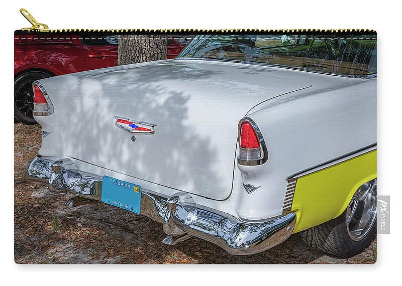 1955 Chevy Zip Pouch featuring the photograph 1955 Chevrolet Bel Air X124 by Rich Franco