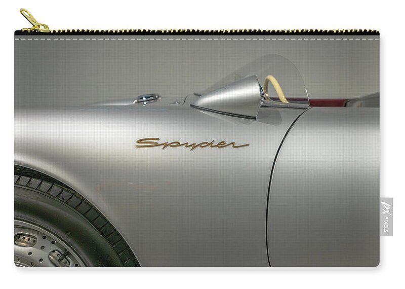 Spyder Zip Pouch featuring the photograph 1955 Porsche 550/1500 RS Spyder  by Mark Roger Bailey