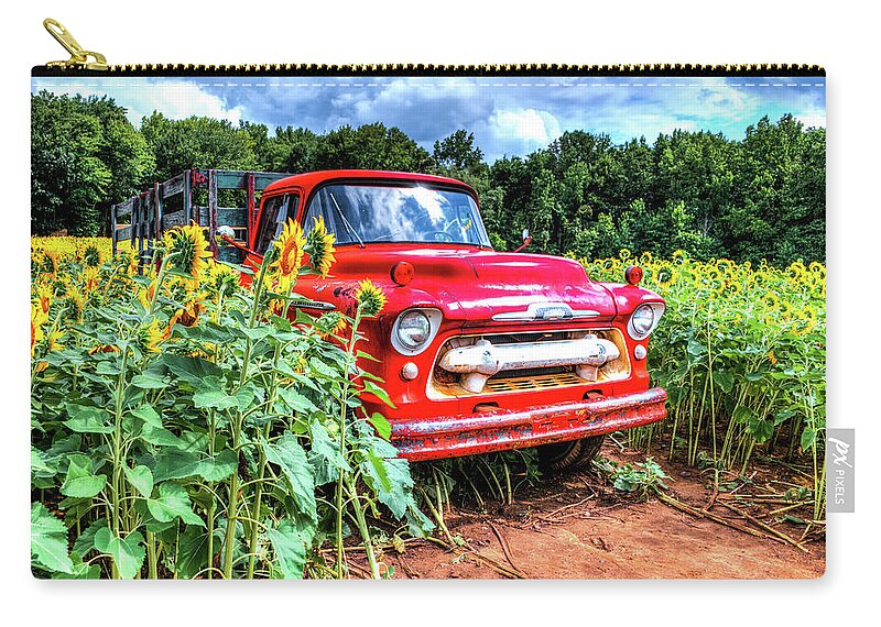 1957 6400 Zip Pouch featuring the photograph 1957 Chevy Truck by Anthony Sacco