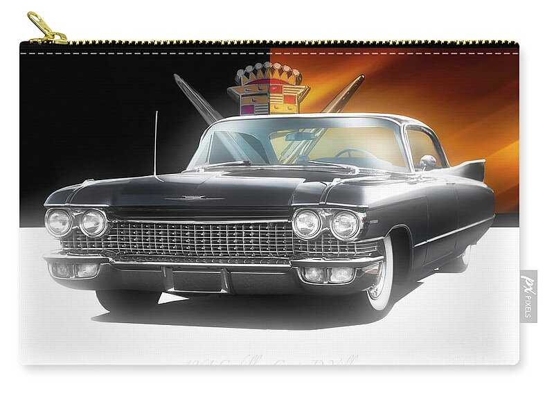 1961 Cadillac Coupe Deville Zip Pouch featuring the photograph 1961 Cadillac Coupe DeVille by Dave Koontz