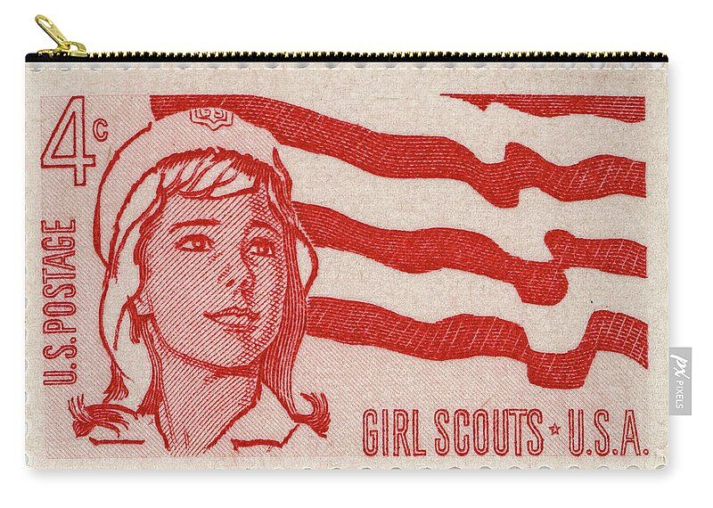 Girl Scouts Zip Pouch featuring the photograph 1962 Girl Scouts by Robert Hayton