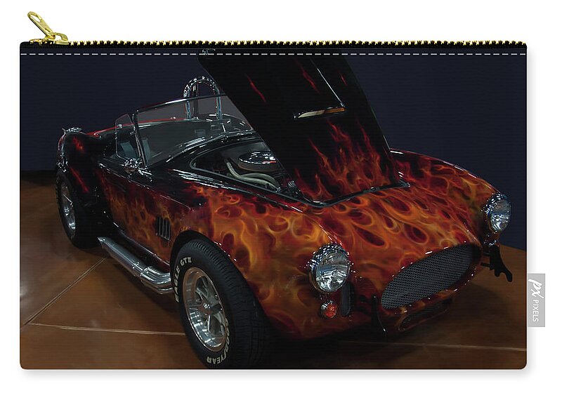 1965 Shelby Cobra Zip Pouch featuring the photograph 1965 Shelby Cobra by Flees Photos