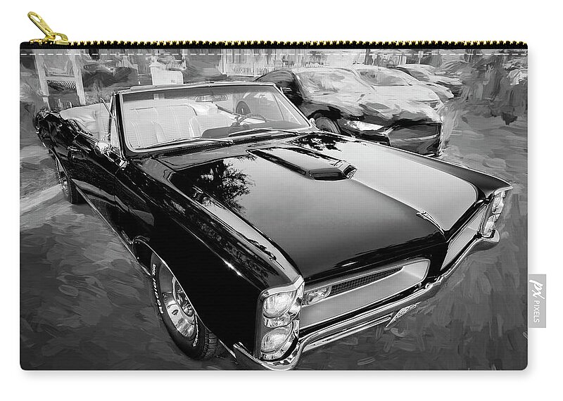 1966 Pontiac Gto Zip Pouch featuring the photograph 1966 Black Pontiac GTO X110 #1966 by Rich Franco