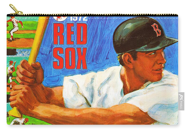 Boston Red Sox Zip Pouch featuring the mixed media 1972 Boston Red Sox by Row One Brand