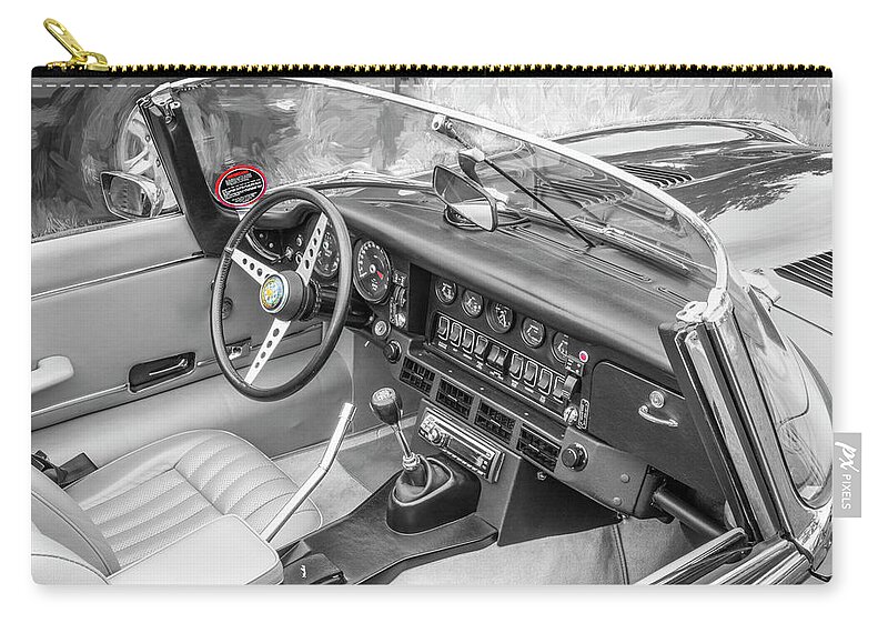 1974 Jaguar Xke V-12 Roadster Zip Pouch featuring the photograph 1974 Jaguar Xke V-12 Roadster X101 by Rich Franco