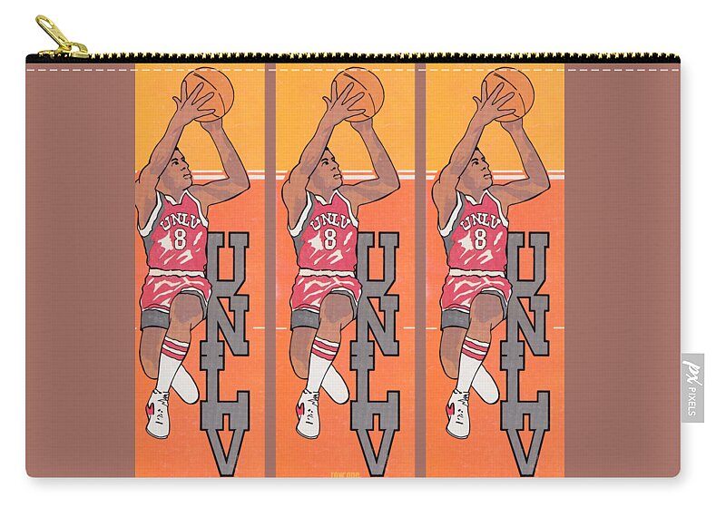 Unlv Zip Pouch featuring the mixed media 1988 UNLV Basketball by Row One Brand