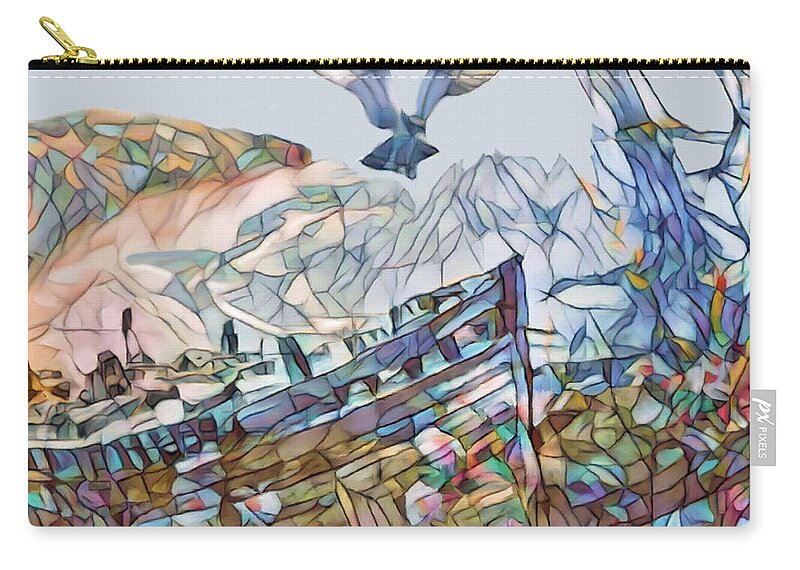 Boats Zip Pouch featuring the mixed media Abandoned Boat, Isle of Mull #2 by Ann Leech