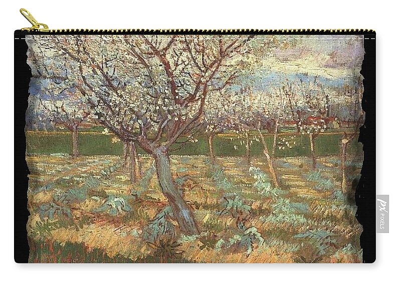 Vincent Carry-all Pouch featuring the painting Apricot Trees In Blossom - VVG by The GYPSY and Mad Hatter