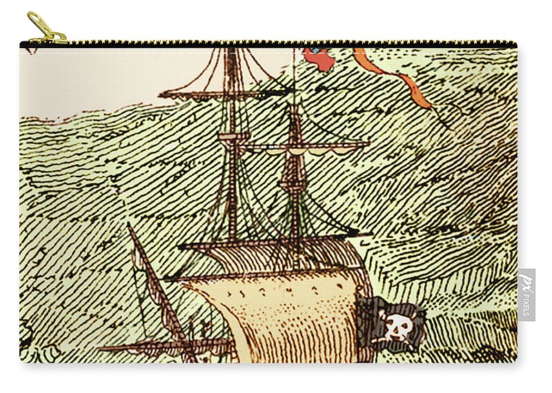 18th Zip Pouch featuring the photograph Blackbeard's Pirate Ship, Queen Anne's Revenge #2 by Science Source