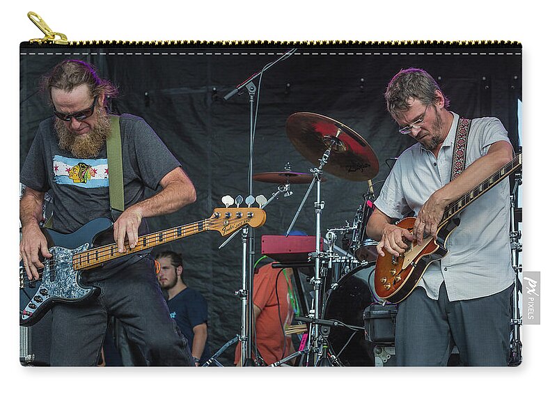 The North Mississippi Allstars Zip Pouch featuring the photograph The North Mississippi Allstars, Carl Dufrene and Luther Dickinson 31 by Alex Forsyth