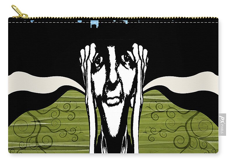 Face Zip Pouch featuring the digital art City At Night #2 by Phil Perkins