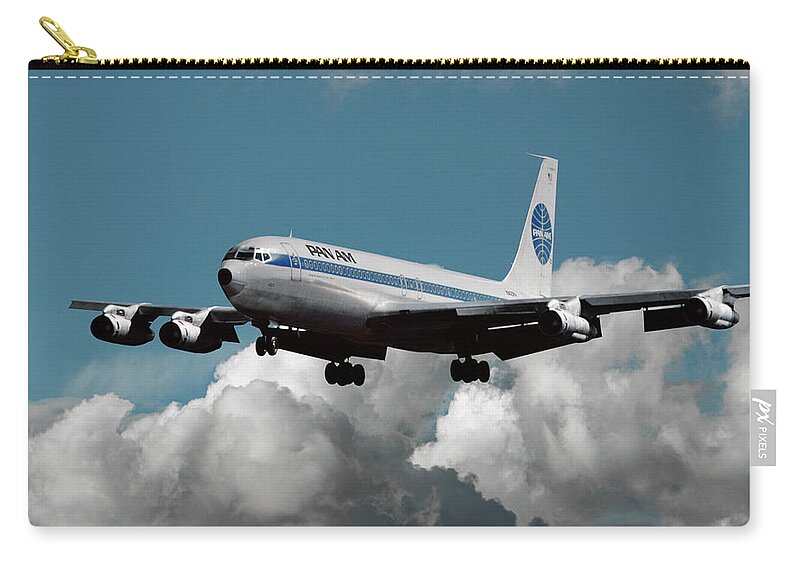 Pan American World Airways Zip Pouch featuring the photograph Classic Pan Am Boeing 707 #2 by Erik Simonsen