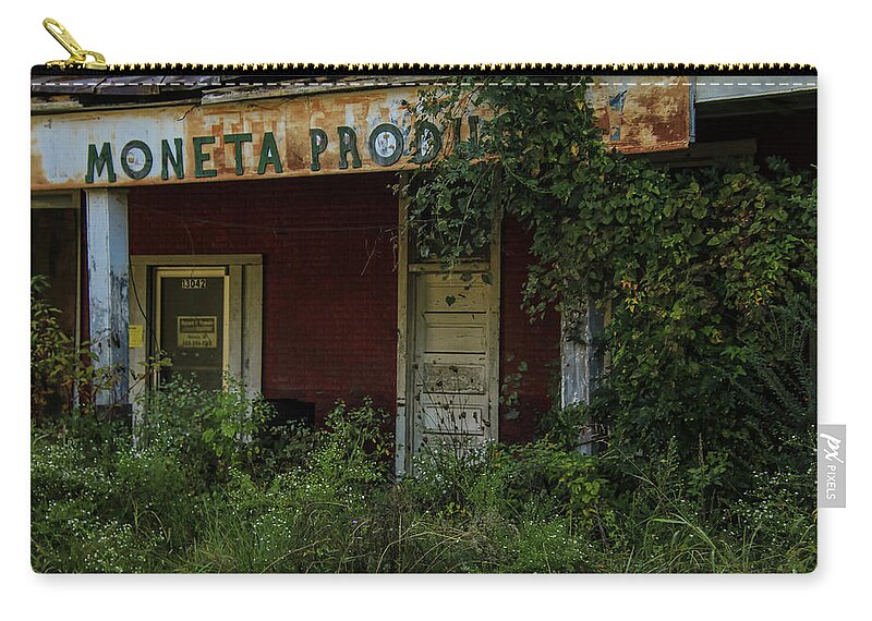 Abandoned Building Zip Pouch featuring the photograph Closed to Business #1 by Deb Beausoleil